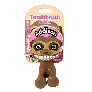 Happy Smiles Personalized Kids Toothbrush Holder Addison Monkey